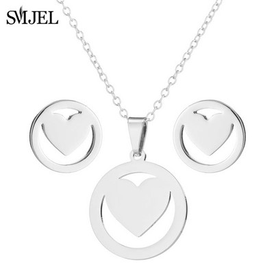 Sady šperkov z nehrdzavejúcej ocele pre ženy, minimalistický kríž, ručné pierko, EKG srdcový tep, náhrdelník, náušnice, svadobný darček