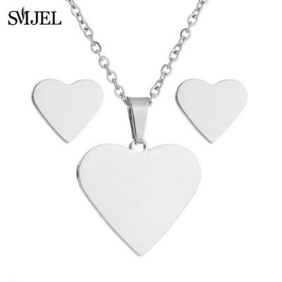 Sady šperkov z nehrdzavejúcej ocele pre ženy, minimalistický kríž, ručné pierko, EKG srdcový tep, náhrdelník, náušnice, svadobný darček