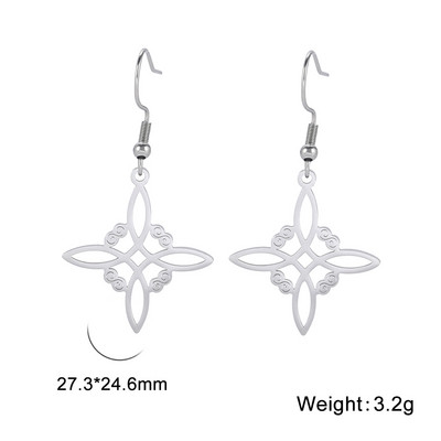 Skyrim Amulet Witch Knot Naušnice za žene Čarobne naušnice od nehrđajućeg čelika Spuštene naušnice Nadnaravna Wiccan zaštita Nakit Poklon