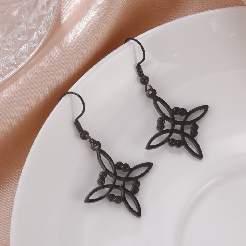 Skyrim Amulet Witch Knot Naušnice za žene Čarobne naušnice od nehrđajućeg čelika Spuštene naušnice Nadnaravna Wiccan zaštita Nakit Poklon