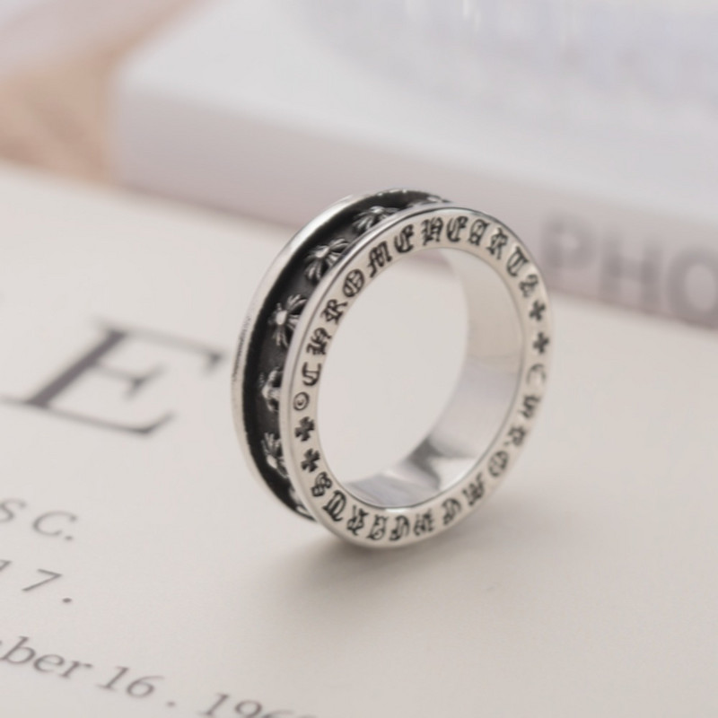 Retro punk személyiség Verse Kereszt titán acél gyűrűk férfi női kerékpárgyűrűk gótikus divattervezés ékszer ajándék nagykereskedés