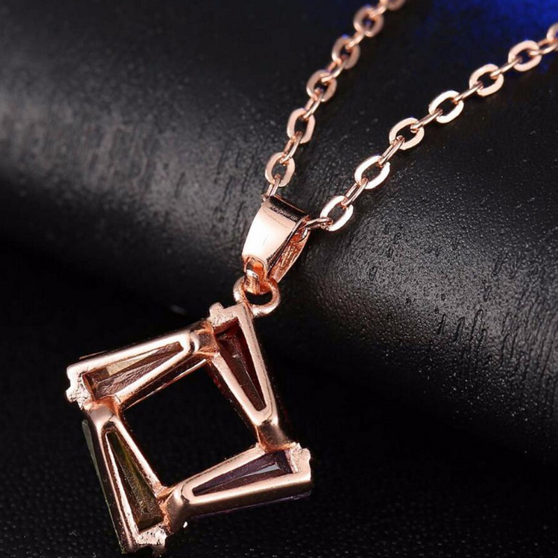Noua sosire Seturi de bijuterii de culoare aur roz Fashion Multi-color Zircon Stone Colier Set de cercei Bijuterii pentru nunta si logodna