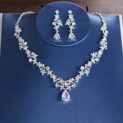 Tiare de mireasa de lux Coroana frunze Seturi de bijuterii de nunta Set de bijuterii de coliere de lux Set de cercei Accesorii de par Set de bijuterii margele africane