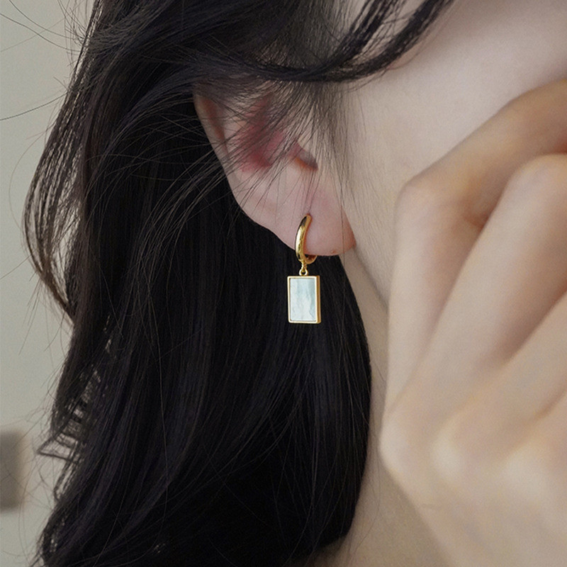 2022 új dizájn Shell négyzet alakú medál fülbevaló luxus női lányoknak divat ékszer parti ajándék