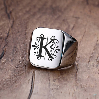 Мъжки пръстен, пръстени Sigent, пръстен с азбука от неръждаема стомана за мъже, подарък за деня на бащата