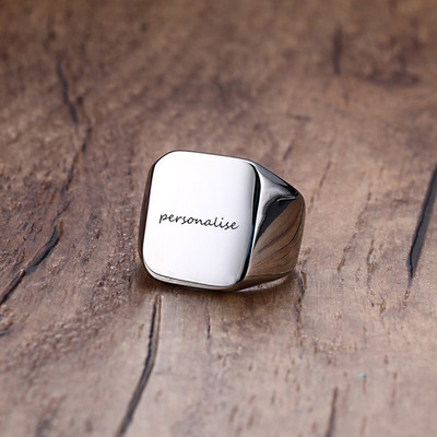 Pánsky prsteň, Sigent Rings, prsteň z nehrdzavejúcej ocele s abecedou pre mužov, darček na Deň otcov.