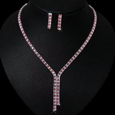 2021 Kubni cirkonij Dugačka ogrlica Setovi naušnica za mladenke Dodaci za vjenčani nakit Jolleria De Mujer De Oro za žene