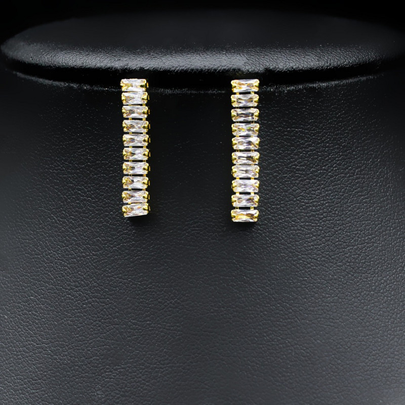 2021 Kubni cirkonij Dugačka ogrlica Setovi naušnica za mladenke Dodaci za vjenčani nakit Jolleria De Mujer De Oro za žene