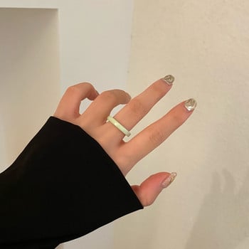 Корейски ретро пръстен с плодове с геометричен цвят Корейска версия на INS Wind Transparent Ring Момиче Пръстен с плодове в цвят бонбони