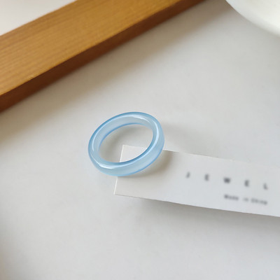 Корейски ретро пръстен с плодове с геометричен цвят Корейска версия на INS Wind Transparent Ring Момиче Пръстен с плодове в цвят бонбони