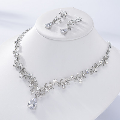 KMVEXO jelmezes menyasszonyi ékszer készletek strassz kristály arany színű tiara korona fülbevaló nyaklánc esküvői menyasszony luxus ékszer szett