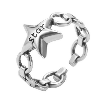 Gyűrű Női Lányoknak Báj Mosoly Divat Férfi Ékszerek Vintage Ősi Ezüst Szín Boldog Mosolygó Punk Hip Hop Állítható Boho