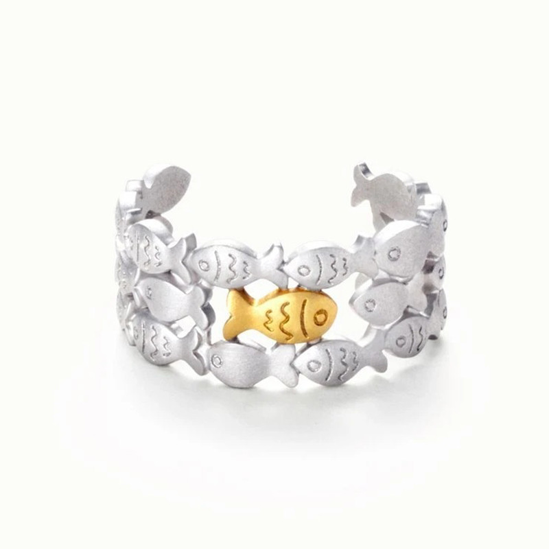 Gyűrű Női Lányoknak Báj Mosoly Divat Férfi Ékszerek Vintage Ősi Ezüst Szín Boldog Mosolygó Punk Hip Hop Állítható Boho