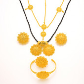 Etiopska nova modna ogrlica Komplet nakita lančane naušnice 24k zlatne boje Afrička Eritreja Habesha Vintage vjenčani nakit za mladenku