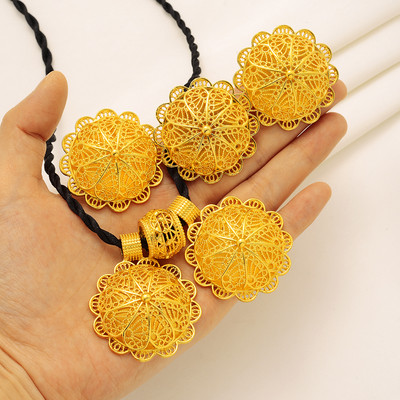 Etiopska nova modna ogrlica Komplet nakita lančane naušnice 24k zlatne boje Afrička Eritreja Habesha Vintage vjenčani nakit za mladenku