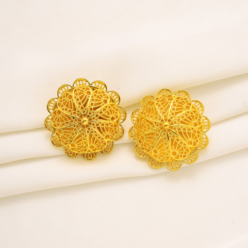 Etiopska nova modna ogrlica Komplet nakita lančane naušnice 24k zlatne boje Afrička Eritreja Habesha Vintage vjenčani nakit za mladenku