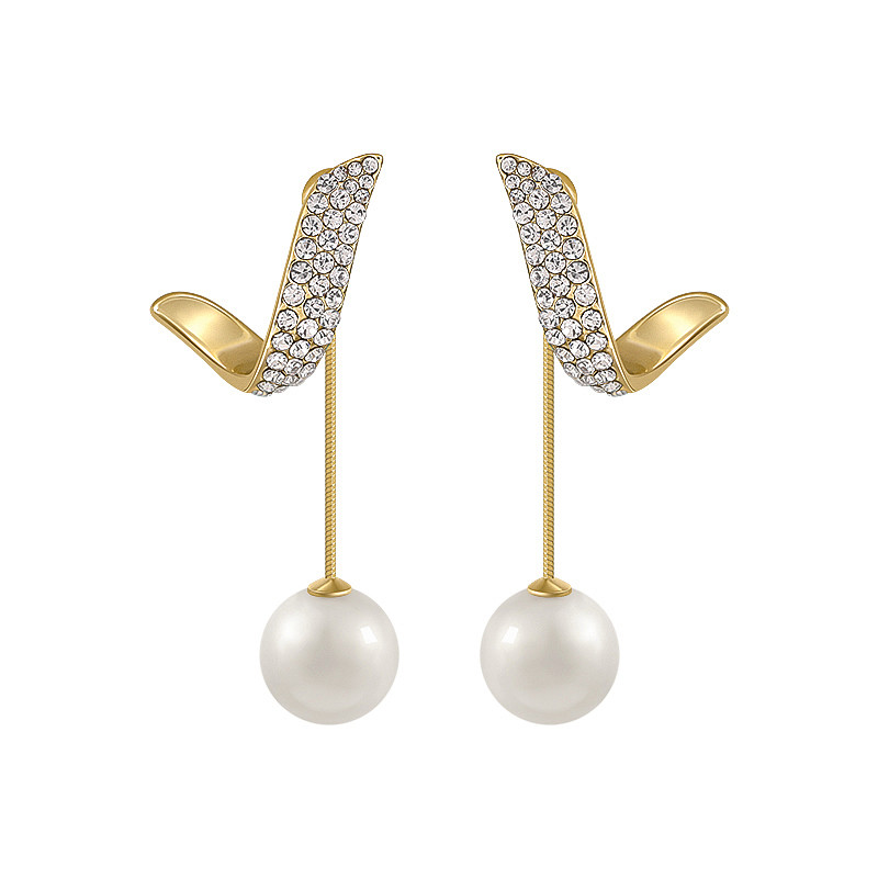 Korejski modni geometrijski metalni biserni privjesak, spuštene naušnice za žene, 2021. Elegantni nakit za djevojke, vjenčani set, dodaci