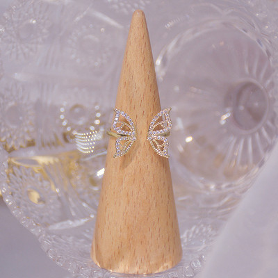 2022 Vintage punkový kovový tekutý tvar motýľa nastaviteľné dámske prstene módne vynikajúce anime hmyzí prsteň gotické šperky