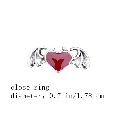 Prsteň s anjelskými démonmi z prírodného kameňa, estetický Y2K nepravidelný dutý krídelný prsteň s kameňom, geometrický vzor, Egirl, párové prstene, šperky