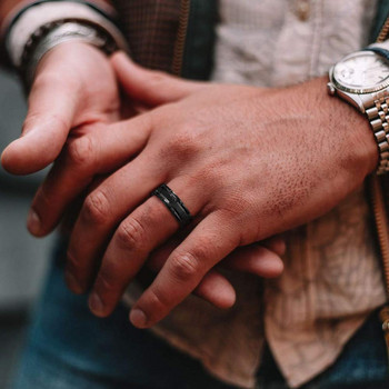 Δαχτυλίδια για ζευγάρια για γυναίκες Μαύρα στρας γυναικεία δαχτυλίδια Σετ μοντέρνο ανδρικό δαχτυλίδι από ανοξείδωτο ατσάλι Νυφικά κοσμήματα μόδας για δώρα ερωτευμένων