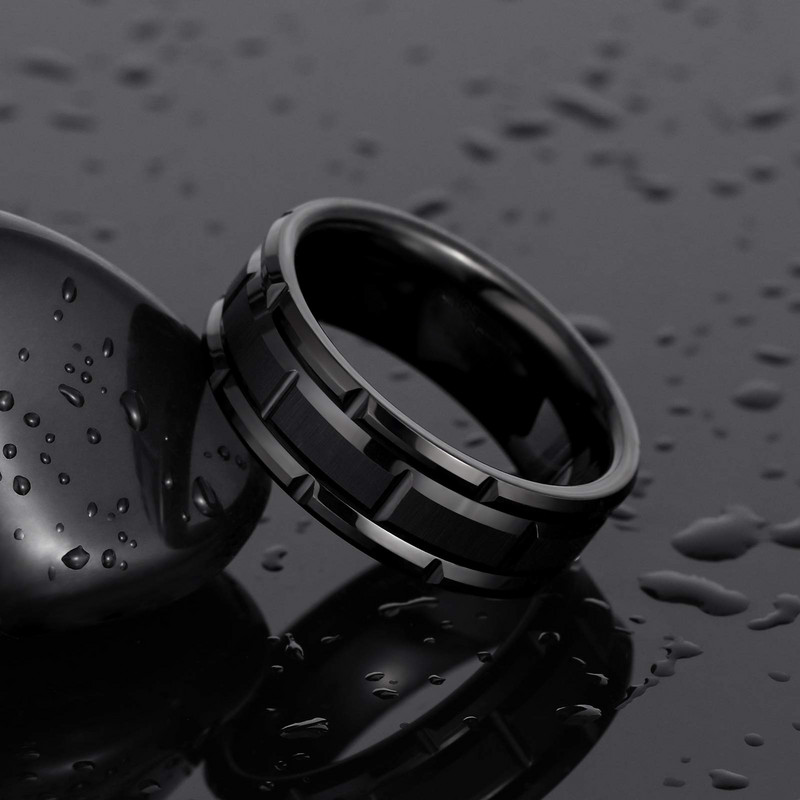Prstenje za par za žene Žensko prstenje s crnim dijamantima Trendi muški prsten od nehrđajućeg čelika Vjenčani modni nakit za ljubavnike Darovi