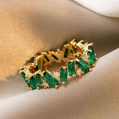 LXOEN šareni, jednostavni, luksuzni zaručnički prsten od cirkona sa srebrnim kristalnim vjenčanim prstenjem za žene, nakit za zabave