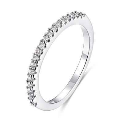 LXOEN šareni, jednostavni, luksuzni zaručnički prsten od cirkona sa srebrnim kristalnim vjenčanim prstenjem za žene, nakit za zabave