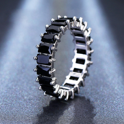 LXOEN šareni, jednostavni, luksuzni zaručnički prsten od cirkona sa srebrnim kristalnim vjenčanim prstenjem za žene, nakit za zabave