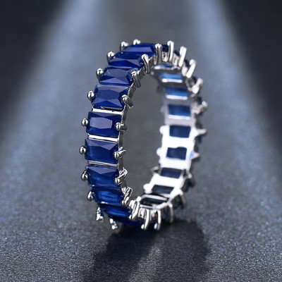 LXOEN šareni, jednostavni, luksuzni zaručnički prsten od cirkona sa srebrnim kristalnim vjenčanim prstenjem za žene, nakit za zabave