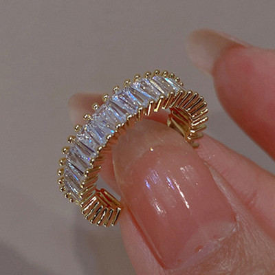 LXOEN šareni, jednostavni, luksuzni zaručnički prsten od cirkona sa srebrnim kristalnim vjenčanim prstenjem za žene, nakit za zabave