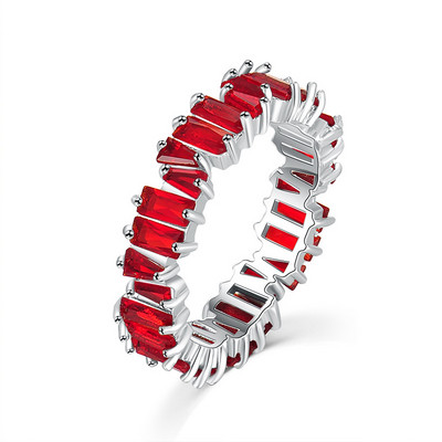 LXOEN šareni, jednostavni, luksuzni zaručnički prsten od cirkona sa srebrnim kristalnim vjenčanim prstenjem za žene, nakit za zabave