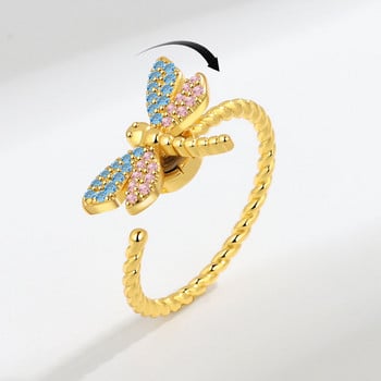 2022 Модна пеперуда Evil Eye Въртящ се пръстен Женски усъвършенстван въртящ се пръстен за декомпресия на тревожност Многофункционални бижута Подарък