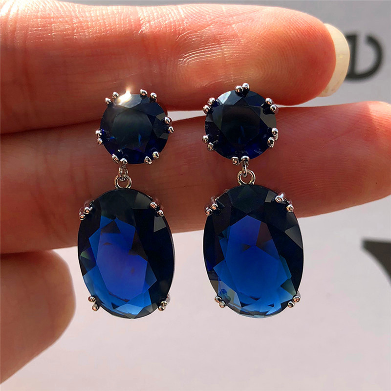 Huitan, simplu, elegant, oval mare, CZ, cercei cu picătură pentru femei, accesorii elegante pentru femei, cercei cu zirconiu strălucitor, bijuterii la modă