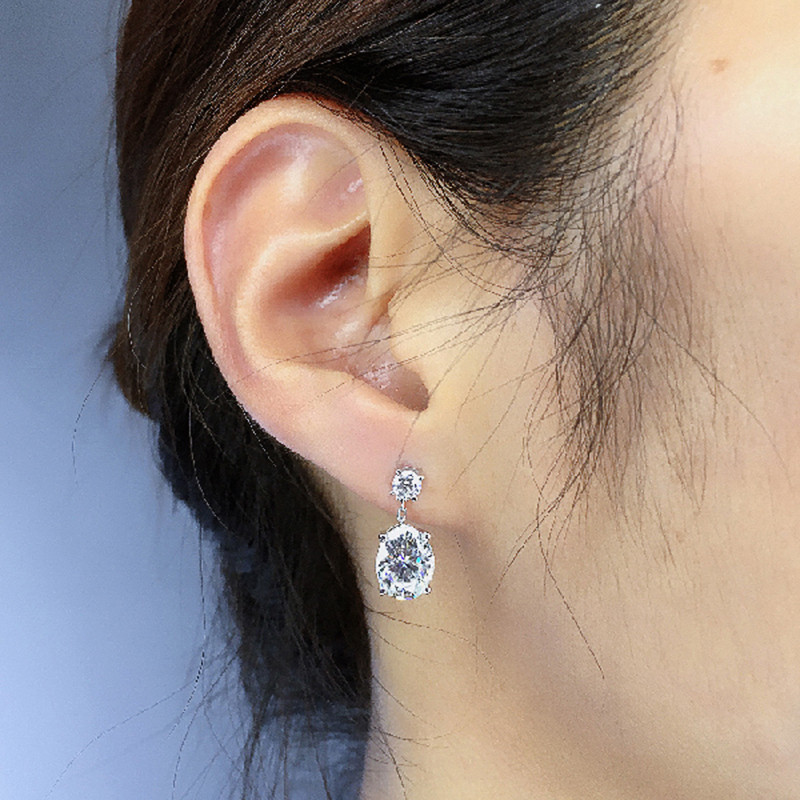 Huitan, simplu, elegant, oval mare, CZ, cercei cu picătură pentru femei, accesorii elegante pentru femei, cercei cu zirconiu strălucitor, bijuterii la modă