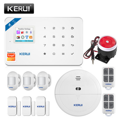 KERUI W181 Sistem de alarmă de securitate la domiciliu Aplicație mobilă Recepție GSM Conexiune WIFI Sistem de alarmă sirenă de securitate Ecran fără fir