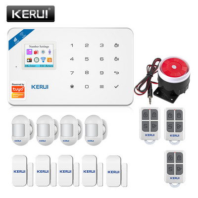 KERUI W181 Sistem de alarmă de securitate la domiciliu Aplicație mobilă Recepție GSM Conexiune WIFI Sistem de alarmă sirenă de securitate Ecran fără fir