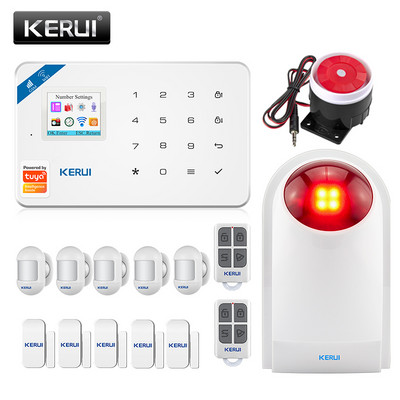 KERUI W181 Sistem de alarmă de securitate la domiciliu Aplicație mobilă Recepție GSM Conexiune WIFI Sistem de alarmă sirenă de securitate Ecran fără fir