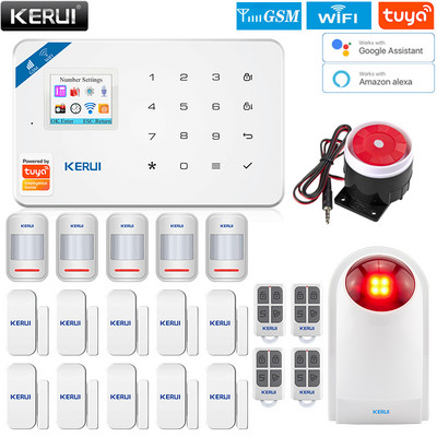 KERUI W181 Sistem de alarmă de securitate la domiciliu Aplicație mobilă Recepție GSM Conexiune WIFI Sistem de alarmă sirenă de securitate Ecran fără fir
