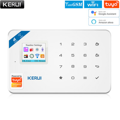 KERUI W181 Sistem de alarmă de securitate la domiciliu Aplicație mobilă Recepție GSM Conexiune WIFI Sistem de alarmă sirenă de securitate Ecran fără fir