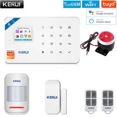 KERUI W181 Sistem de alarmă de securitate la domiciliu Aplicație mobilă Recepție GSM Conexiune WIFI Sistem de alarmă sirenă de securitate Ecran fără fir