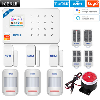 KERUI W181 Sistem de alarmă de securitate la domiciliu Aplicație mobilă Recepție GSM Conexiune WIFI Sistem de alarmă sirenă de securitate Ecran fără fir