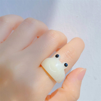 4Pcs/Set Šareno slatko akrilno prstenje za žene Modni prozirni geometrijski smolasti prstenovi za prste Poklon nakita za ženske zabave