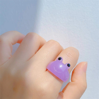 4Pcs/Set Šareno slatko akrilno prstenje za žene Modni prozirni geometrijski smolasti prstenovi za prste Poklon nakita za ženske zabave