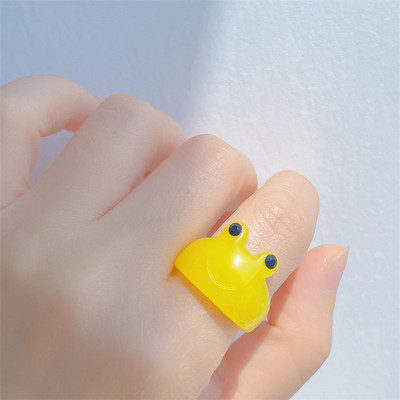 4Pcs/Set Šareno slatko akrilno prstenje za žene Modni prozirni geometrijski smolasti prstenovi za prste Poklon nakita za ženske zabave