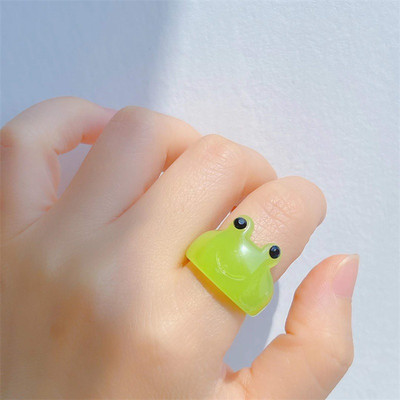 4Pcs/Set Šareno slatko akrilno prstenje za žene Modni prozirni geometrijski smolasti prstenovi za prste Poklon nakita za ženske zabave