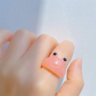 4Pcs/Set Šareno slatko akrilno prstenje za žene Modni prozirni geometrijski smolasti prstenovi za prste Poklon nakita za ženske zabave