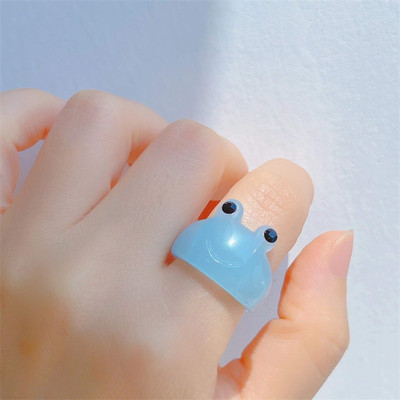 4Pcs/Set Šareno slatko akrilno prstenje za žene Modni prozirni geometrijski smolasti prstenovi za prste Poklon nakita za ženske zabave