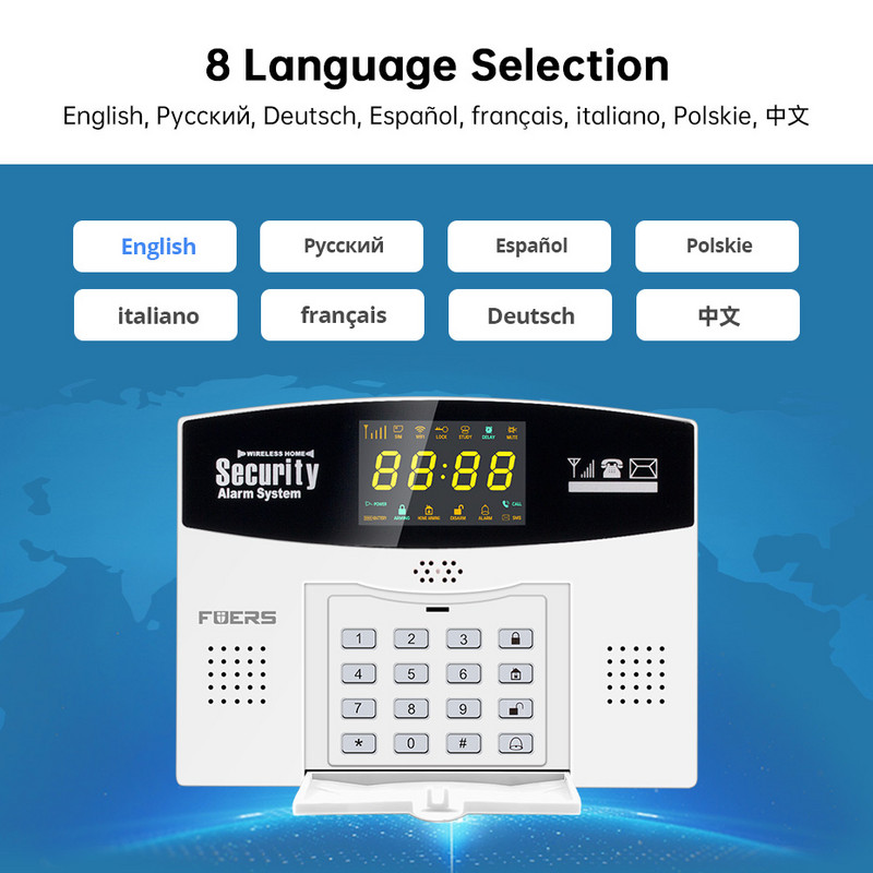 Fuers W210 DIY Tuya Pametni alarmni sustav WIFI Protuprovalni alarm Pametni kućni GSM alarmni sustav LCD zaslon u boji Sigurnosni senzor pokreta