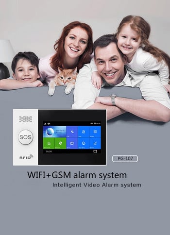 Ασύρματο WIFI GSM Σύστημα συναγερμού για διαρρήξεις στο σπίτι Έλεγχος εφαρμογής SMS Tuya Smart Life με κιτ συναγερμού οθόνης αφής 4,3 ιντσών