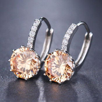 Fashion Round Zircon Hoop Earrings for Women With White Color Crystal Wedding Hoops Earings Jewelry Factory Χονδρική Joyeria